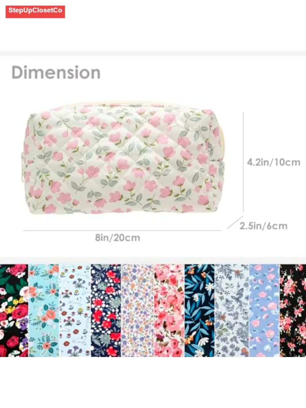 Quilted Makeup Bag Cosmetic Pouch Organizer Travel Toiletry Case